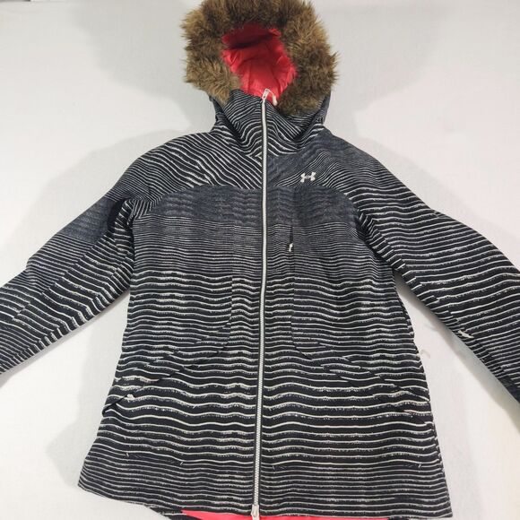 Under Armour STORM COLDGEAR Fur Hood Lined Ski Snowboard Jacket Women's M - Picture 1 of 16